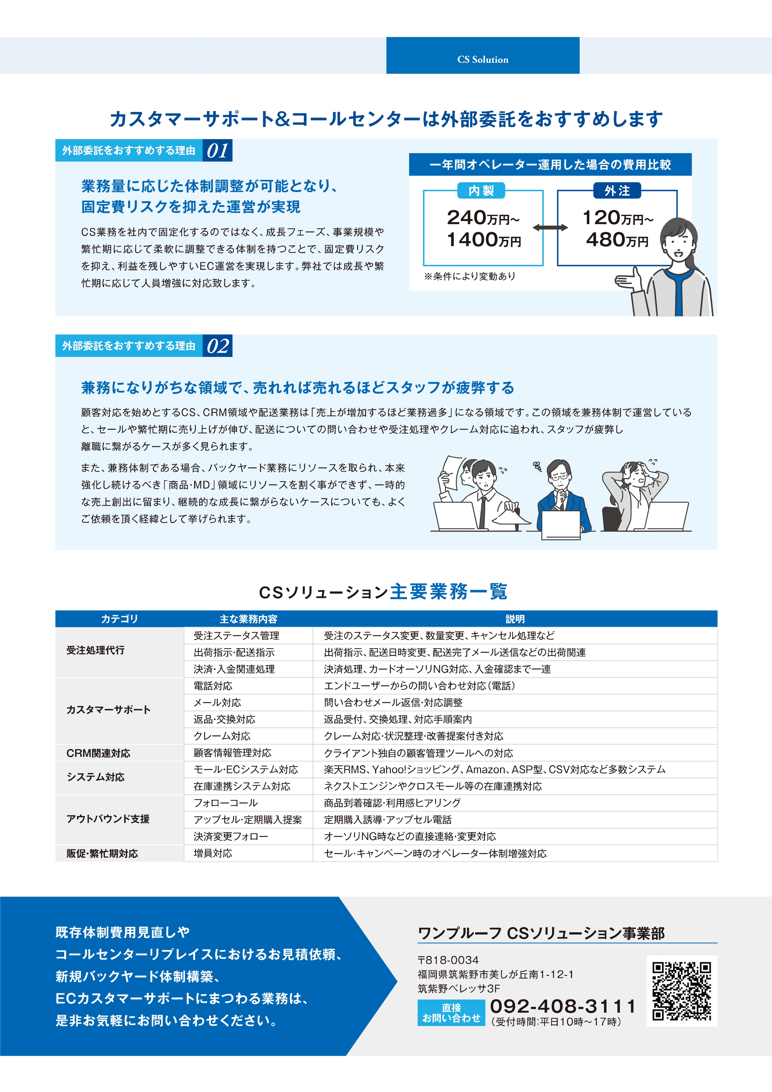 カスタマーサポート＆コールセンターは外部委託をおすすめします